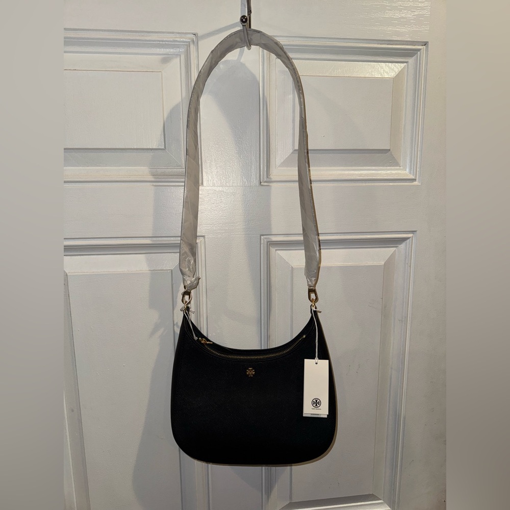 Tory Burch Black Crossbody Bag with two color straps